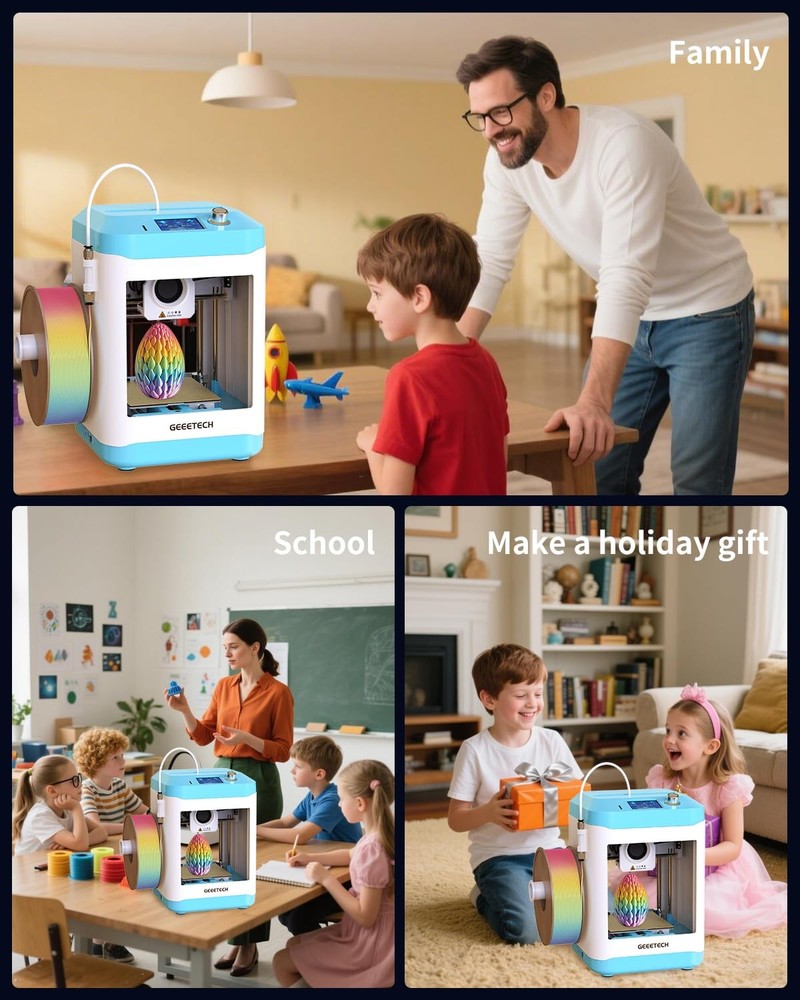 Fully Assembled Mini 3D Printer for Kids & Beginners - Complete Starter Kit