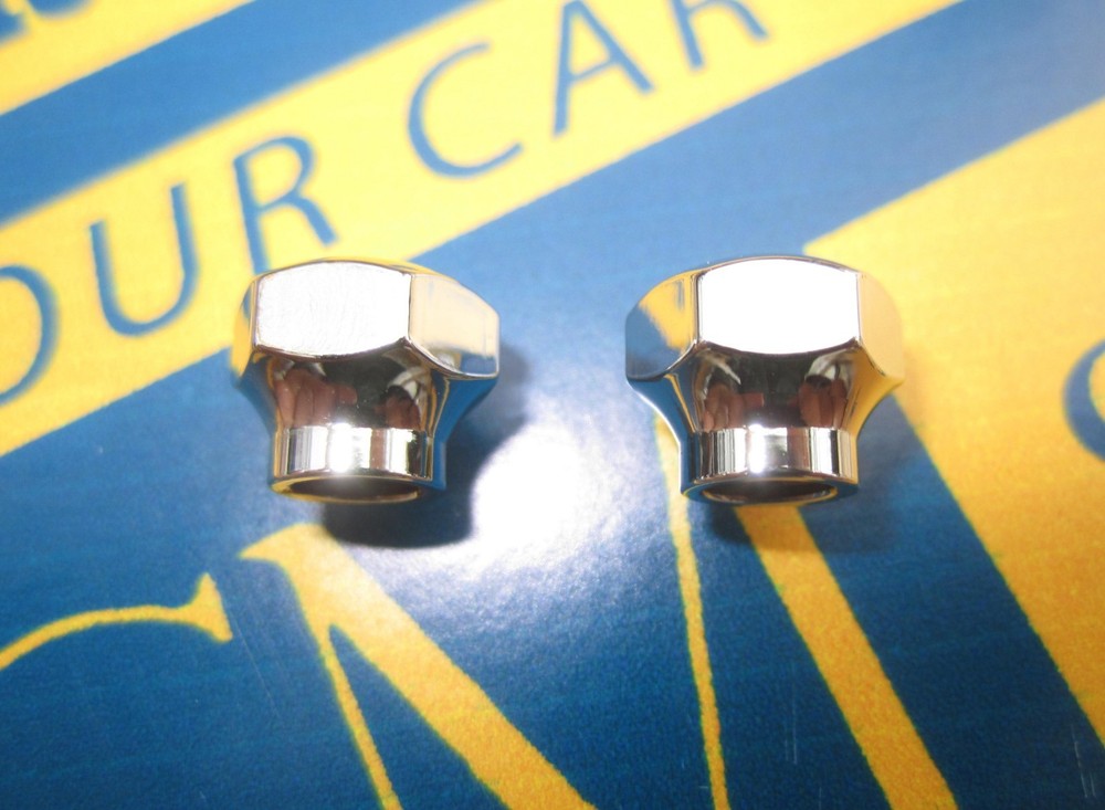 1936-1940 GM Windshield Wiper Arm Retaining Nuts. Pair. Chrome Plated