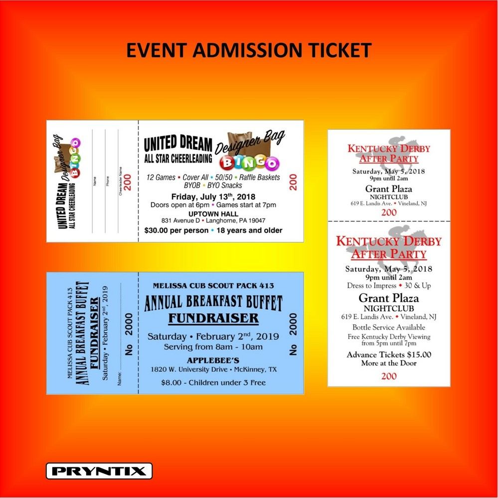RAFFLE TICKETS - Custom Printed, Numbered & Perforated Card Stock