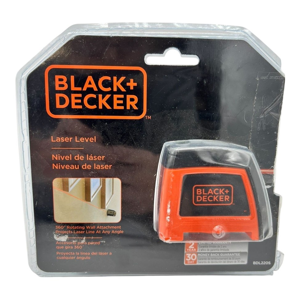 NEW Black+Decker BLD220S 360° Rotating Wall Attachment Project Laser Level