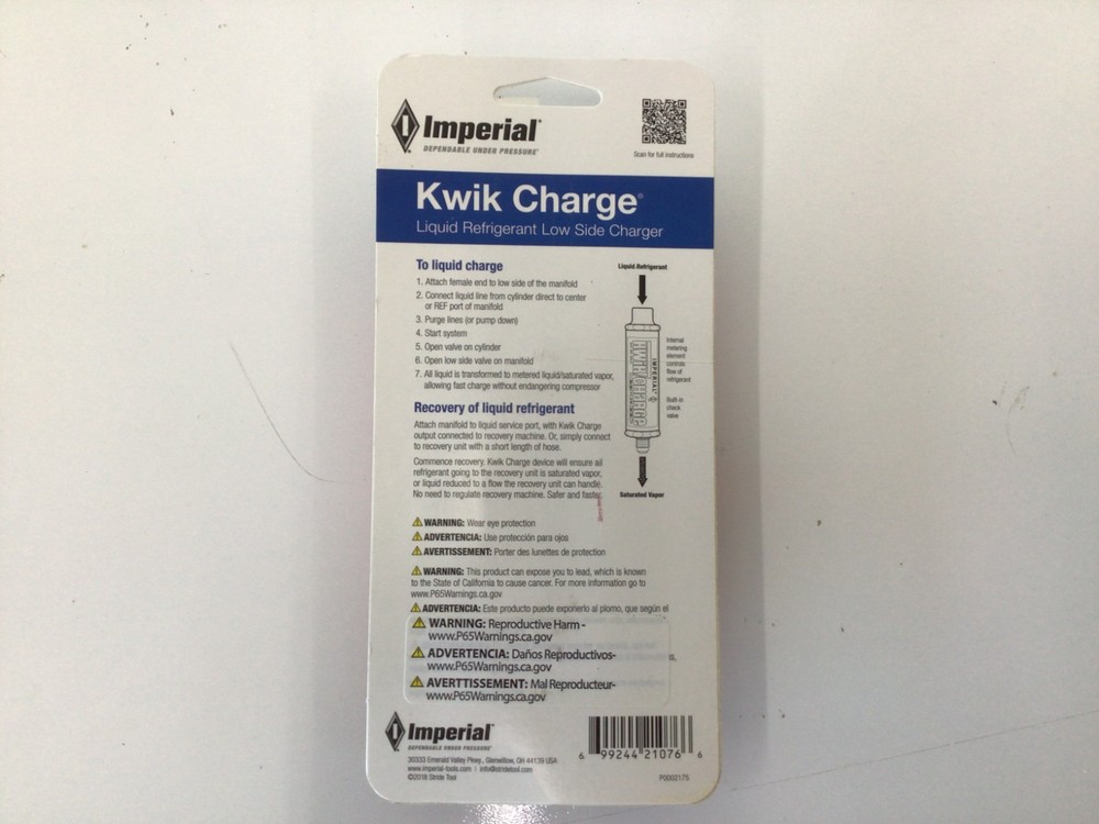 Imperial 535-C Kwik Charge Liquid Low Side Charger 3KU66
