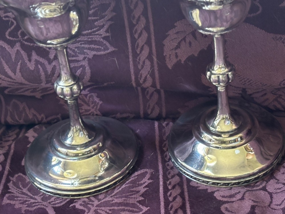 Pr Wilcox Silver Plate Victorian Goblets Ivy