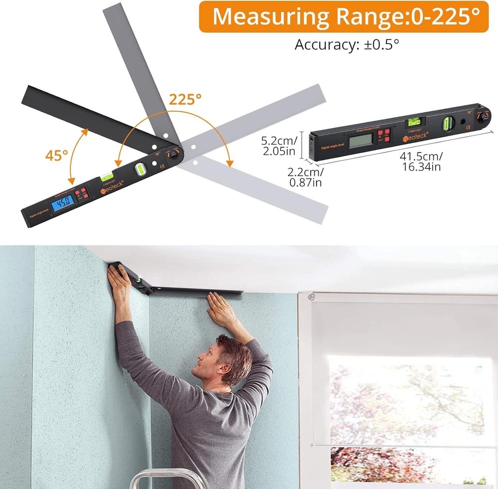Versatile Digital Angle Measuring Tool with Carry Bag - Ideal for DIY Projects