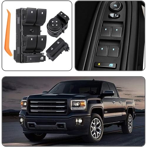 Driver Side Master Power Window Switch Set with Door Lock & Mirror Control for