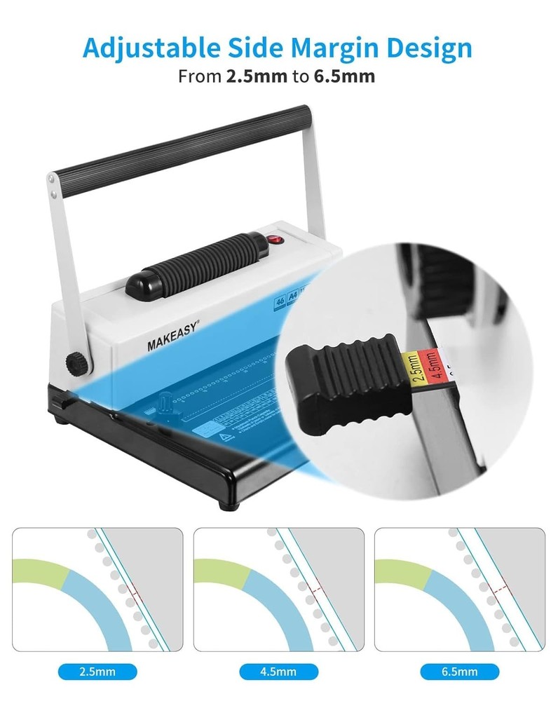Professional Coil Binding Machine with Adjustable Margin for Multiple Sizes