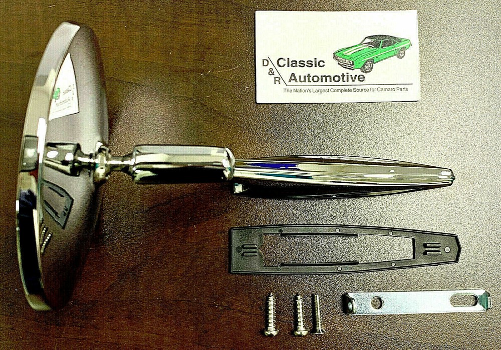 Round Outside Mirrors 12pc Kit w/ Ribbed Base Camaro Nova Firebird mirror pair