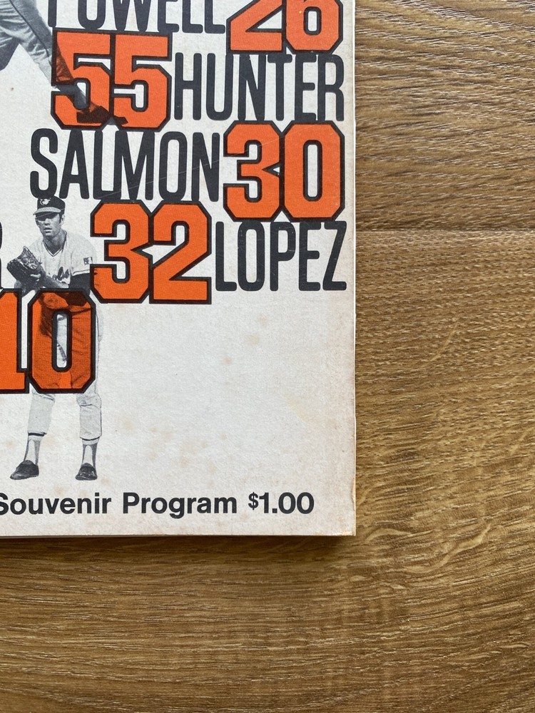 1970 Cincinnati Reds at Baltimore Orioles World Series Baseball Program Unmarked