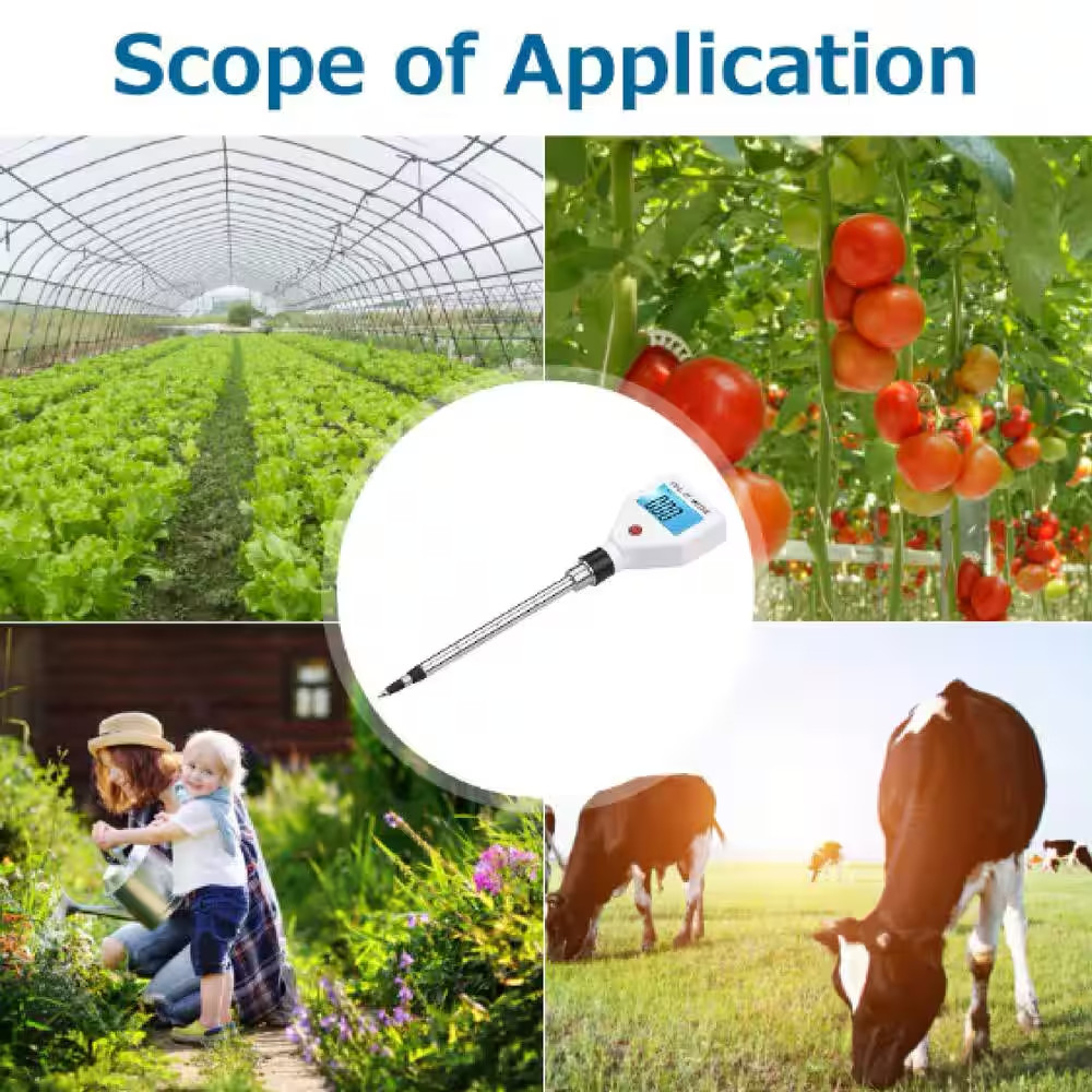 Digital Soil Tester with Backlight Screen Soil EC Meter Portable Soil Salinity T