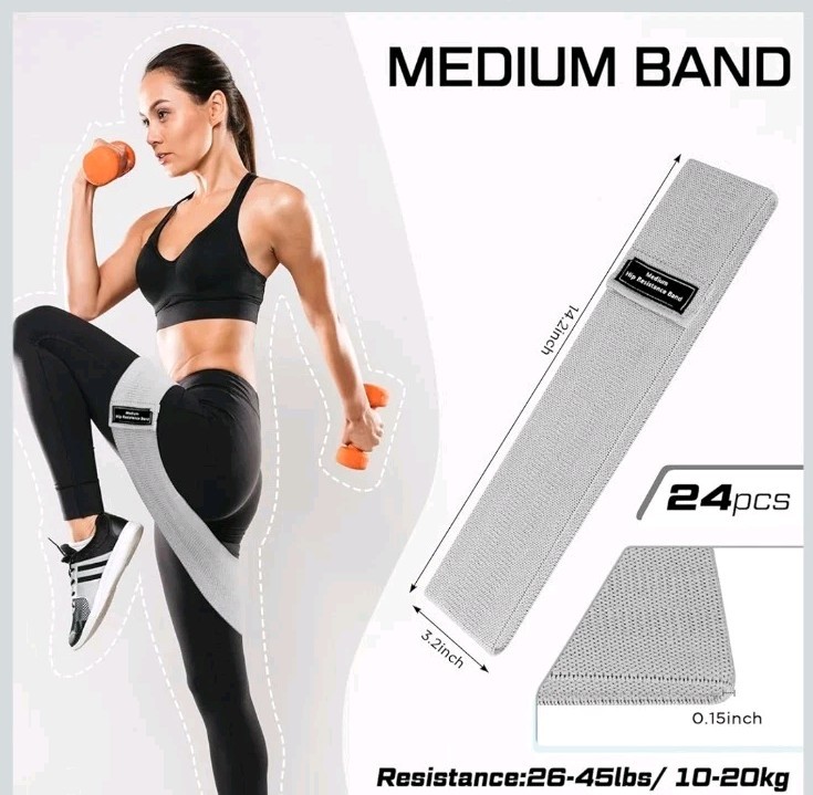 24 Pcs Fabric Resistance Bands for Working Out Strength Exercise Bands