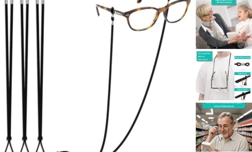 Extra Long Glasses Strap String with Secure Grip for Thick & Thin Arms -