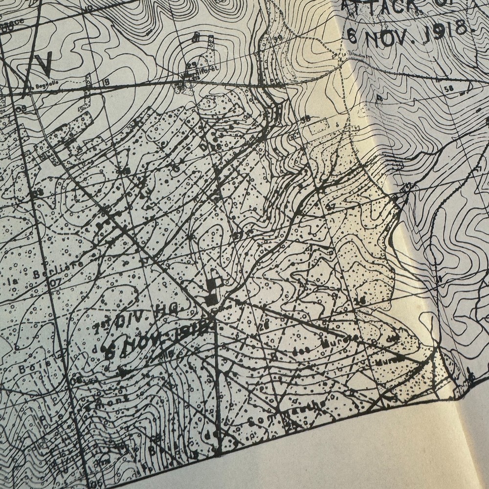 RARE! World War I Sedan Operation Western Front AEF Operations Map