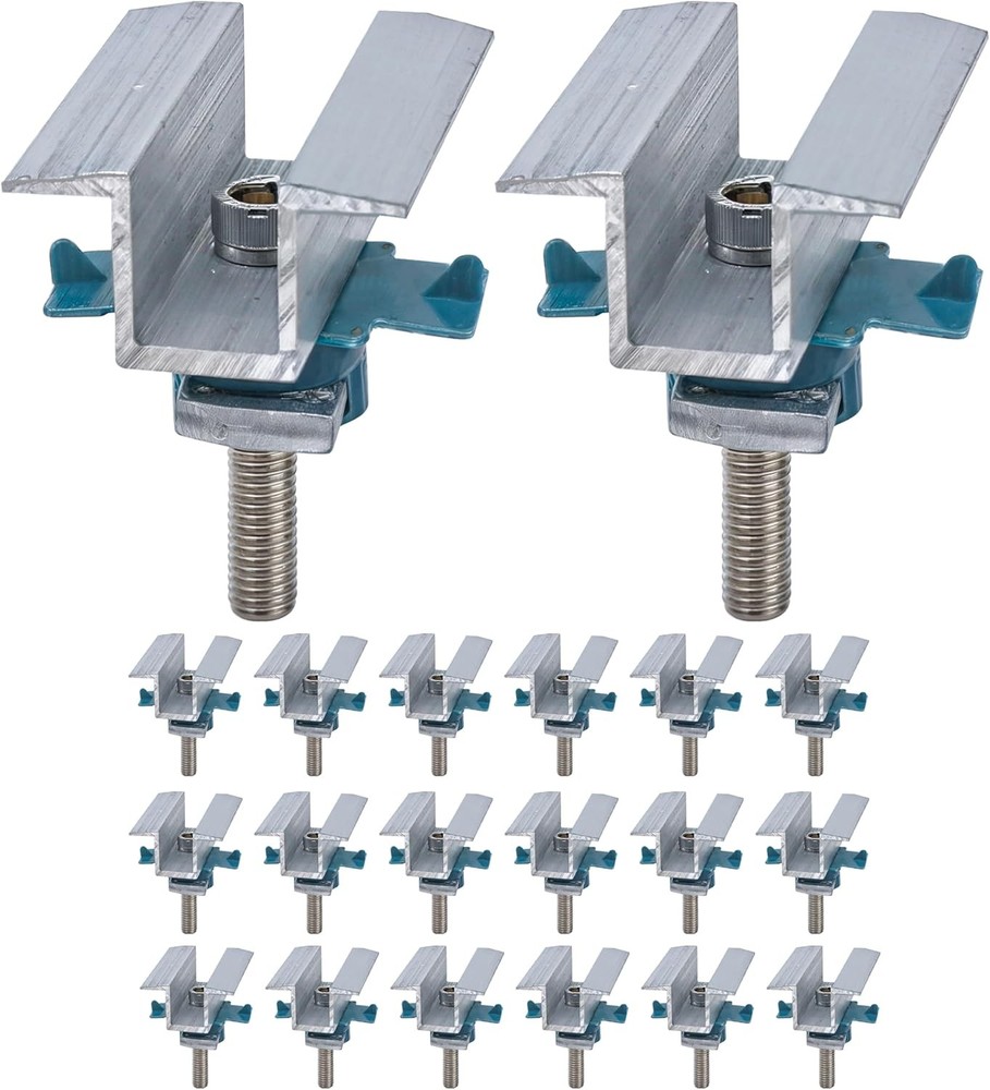 20Pcs Solar Panel Clamps for Unistrut System Mount, Clips Bracket Mounting