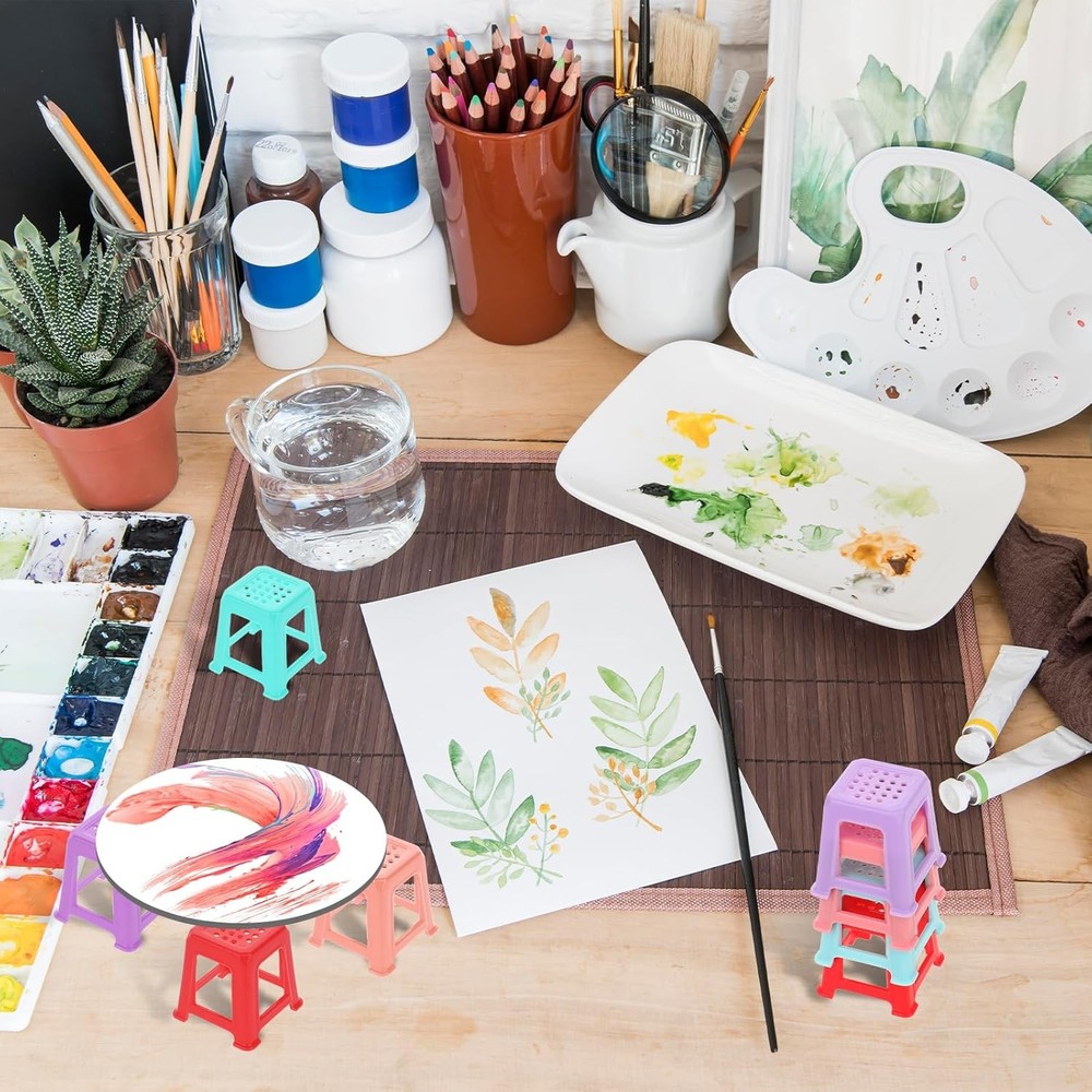 12PCS Canvas Stands Mini Feet Risers Plastic Paint Pouring Art Tools