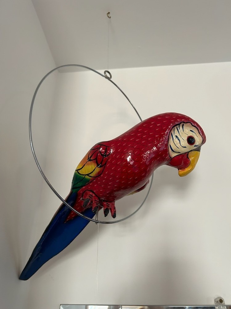 large ceramic parrot