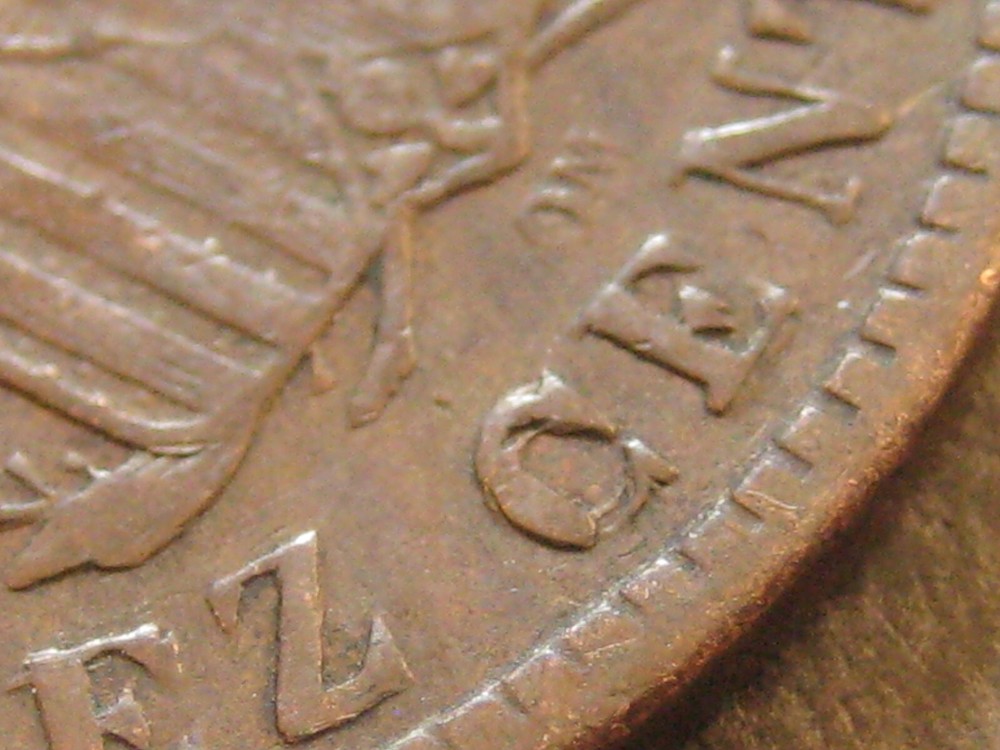 1879 OM Spain 10 Centimos - * Doubled Die Reverse * DDR Error - (P4505)