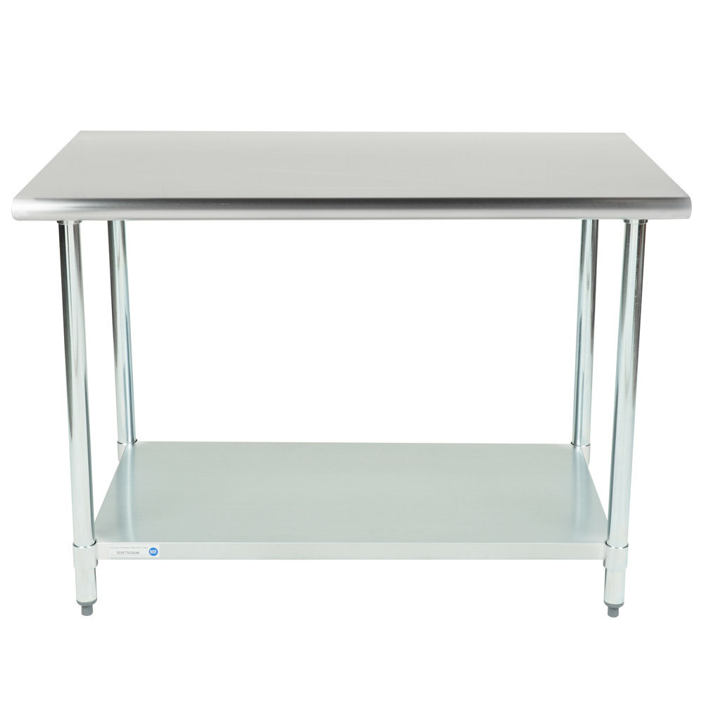 Stainless Steel Food Prep Work Table with Adjustable Undershelf 14”x60”