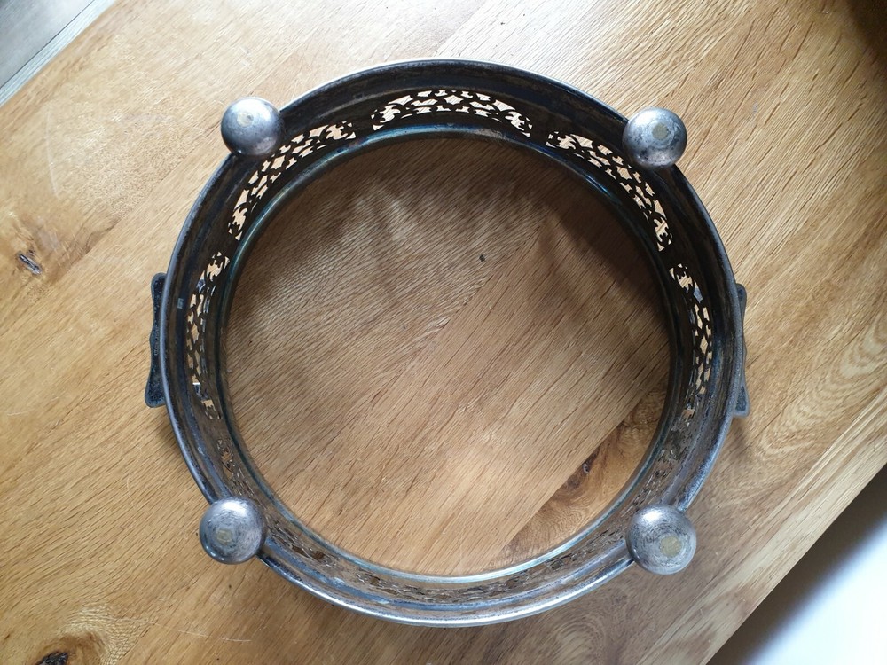 Beautiful Antique Silver Plated Serving Dish Holder with Handles
