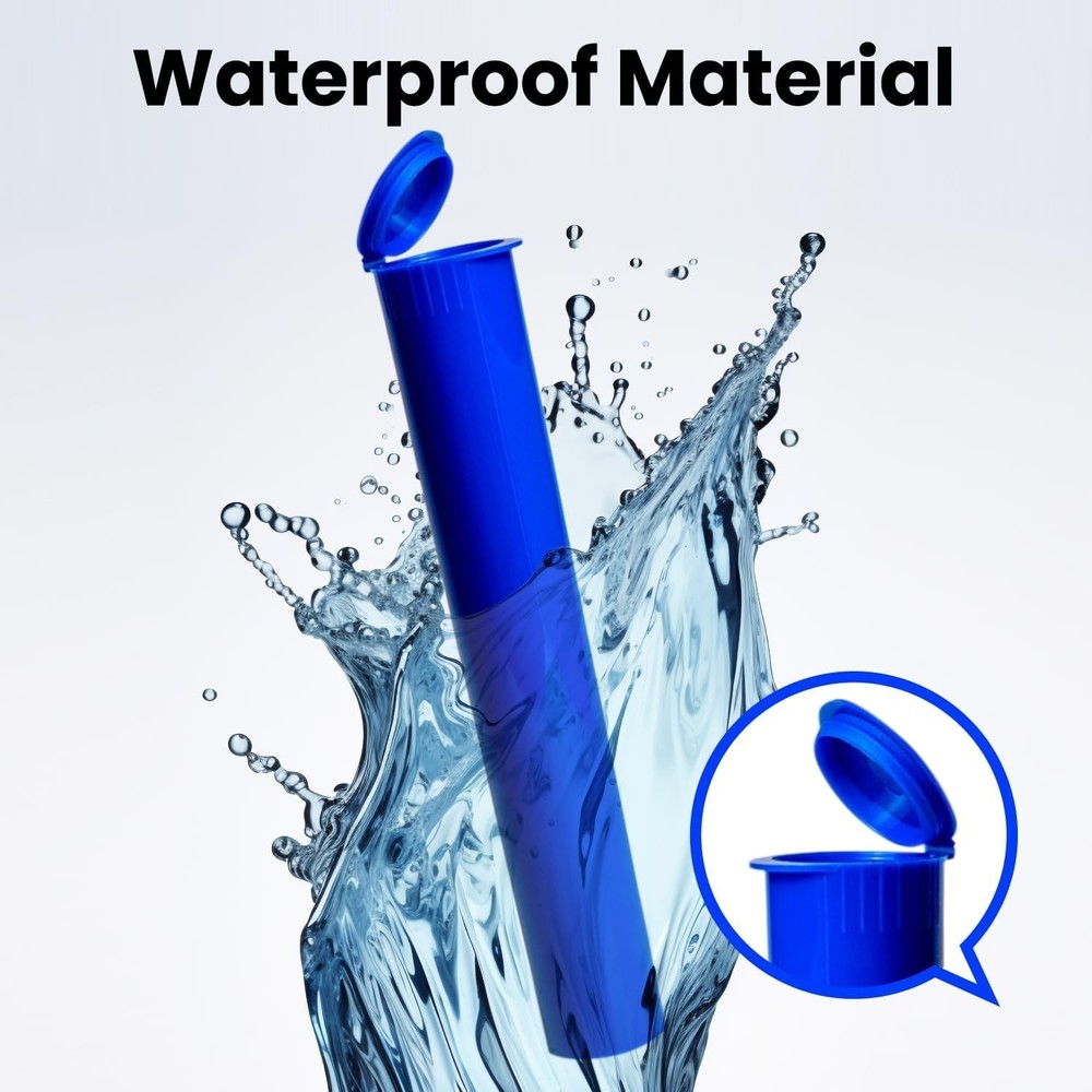 Packlahoma 116mm Pop Top Plastic Tubes Blue Durable & Waterproof 1000 Count