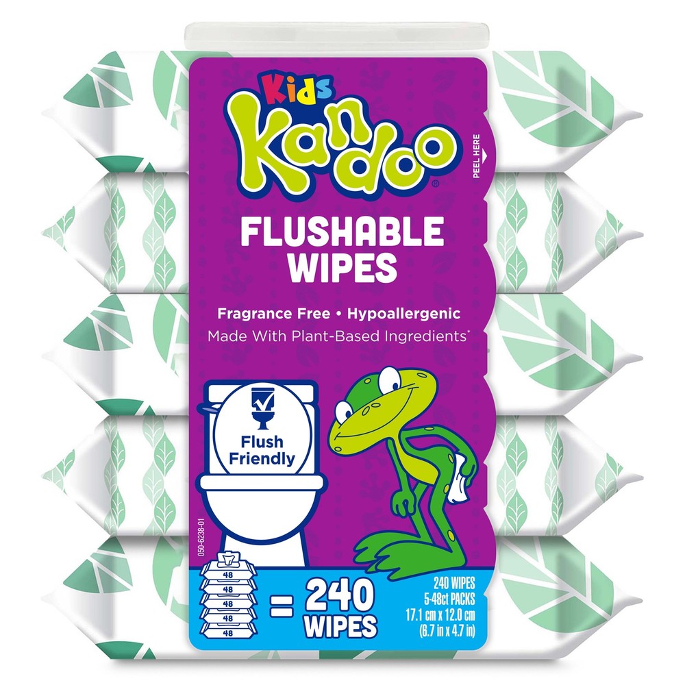 (2 Pack) Kids Sensitive Flushable Cleansing Wet Wipes, Potty Training Ai