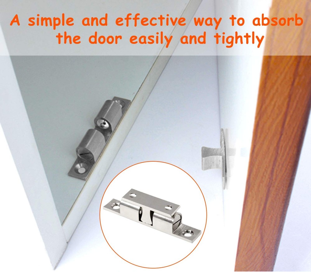 5Pcs 2.75"/ 70mm Double Ball Tension Roller Catch Latch, Solid Brass Hardware...