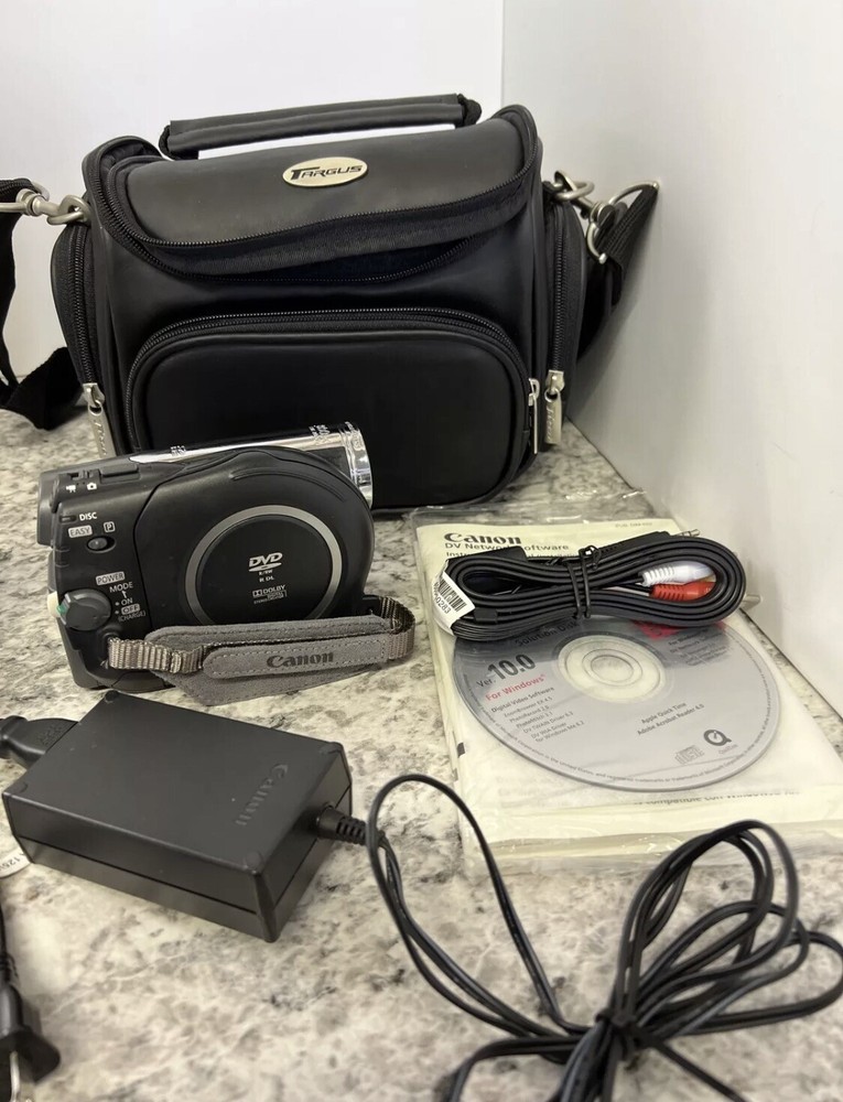 Canon DC410 Mini DVD Camcorder VIDEO CAMERA TESTED WORKING Bundle Lot