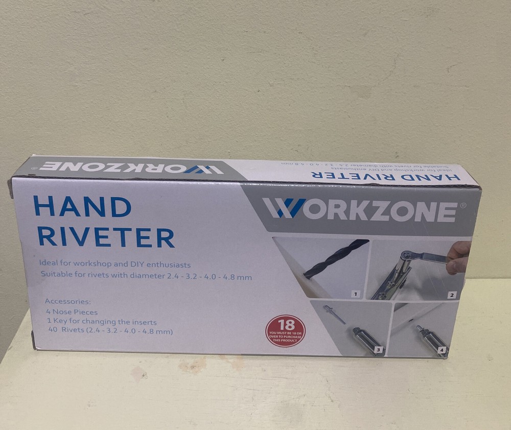 WorkZone Hand Riveter - Ideal For Workshop Rivets With Diameter 2.4 to 4.8mm