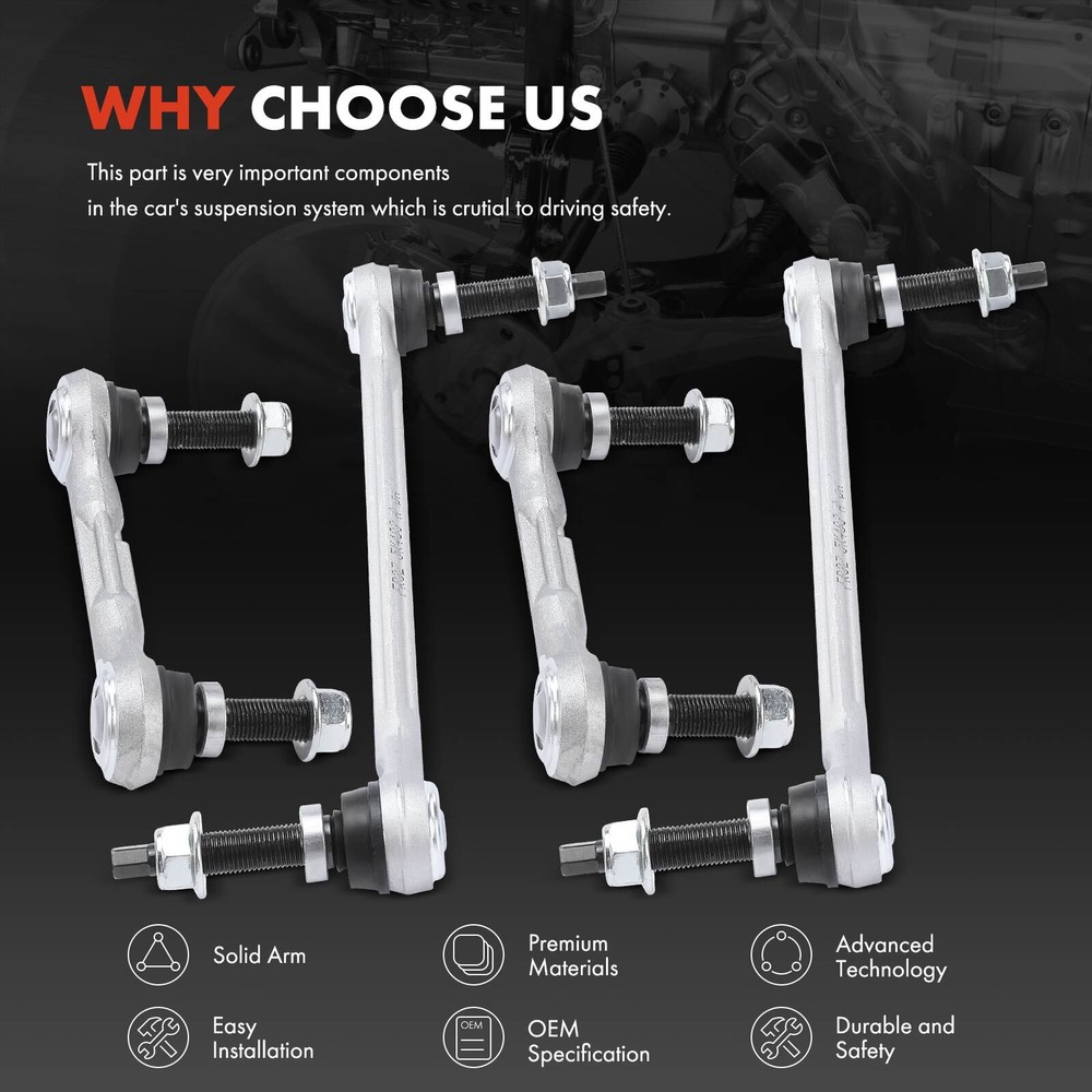 4pcs Front & Rear Stabilizer Bar End Link for Ford Mustang 2015 2016 2017-2019
