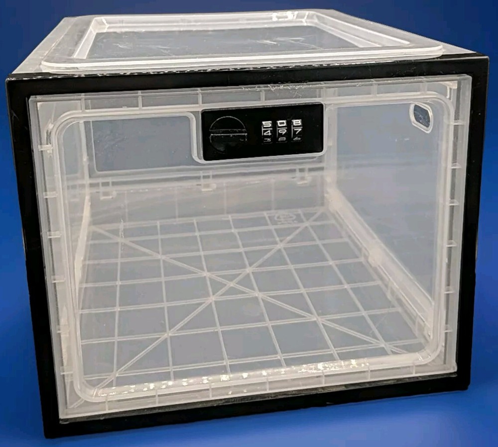 Lockable Box Safe Clear Large Combination Lock For Medication, Electronics, More