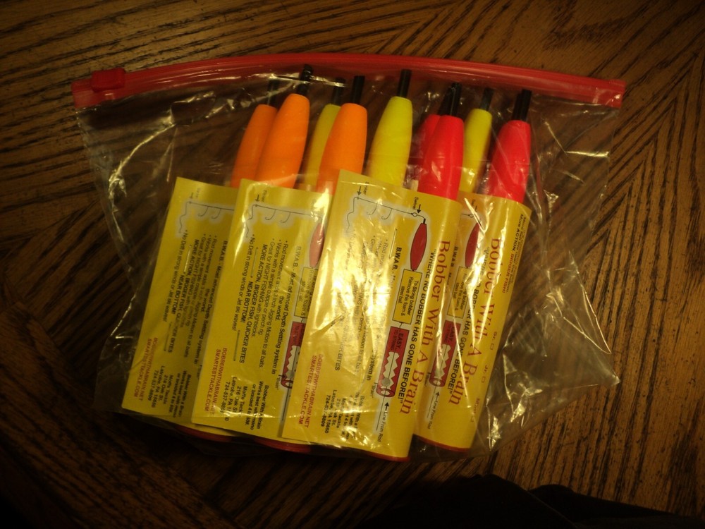 Bobber With A Brain Jr 10 Pack Slip Float  w/ Mixed Tops