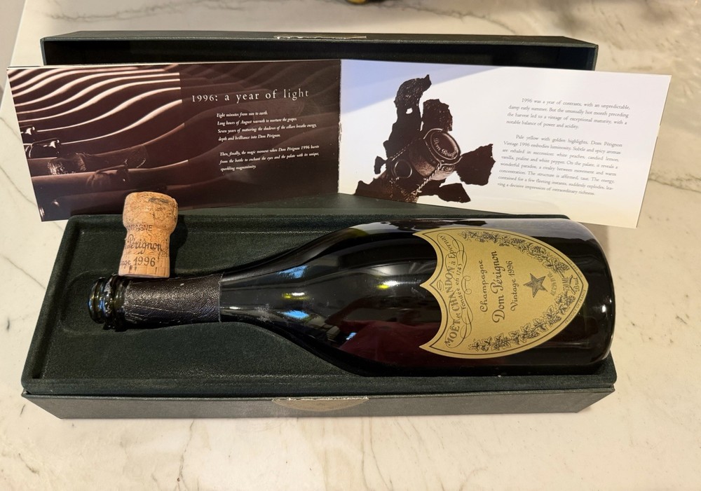 1996 Dom Perignon Bottle with Authentic Box and Label Very Rare