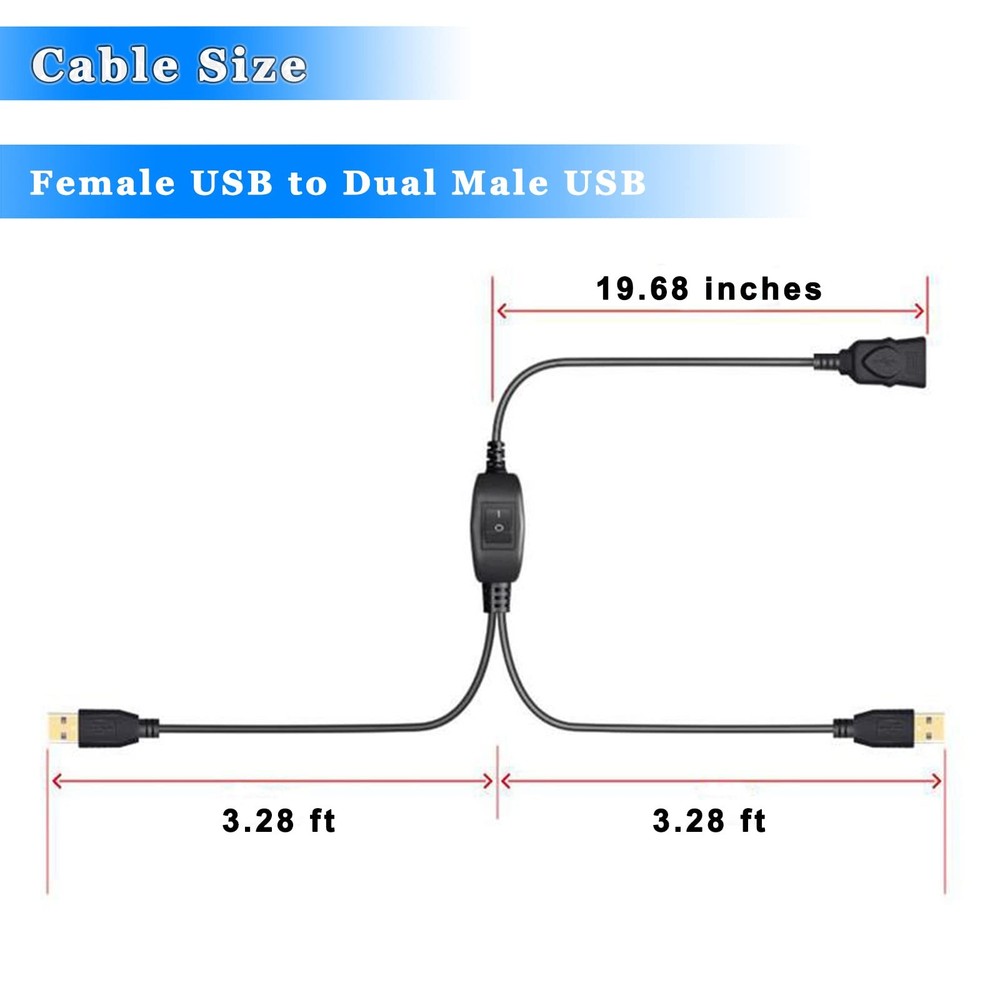 Herfair Printer Splitter for Two Computers USB A 1 in 2 Out 1, Black
