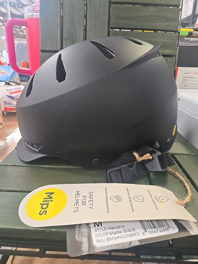 BERN Hendrix MIPS A Helmet, Rotational Impact Protection, Matte Black - Medium-