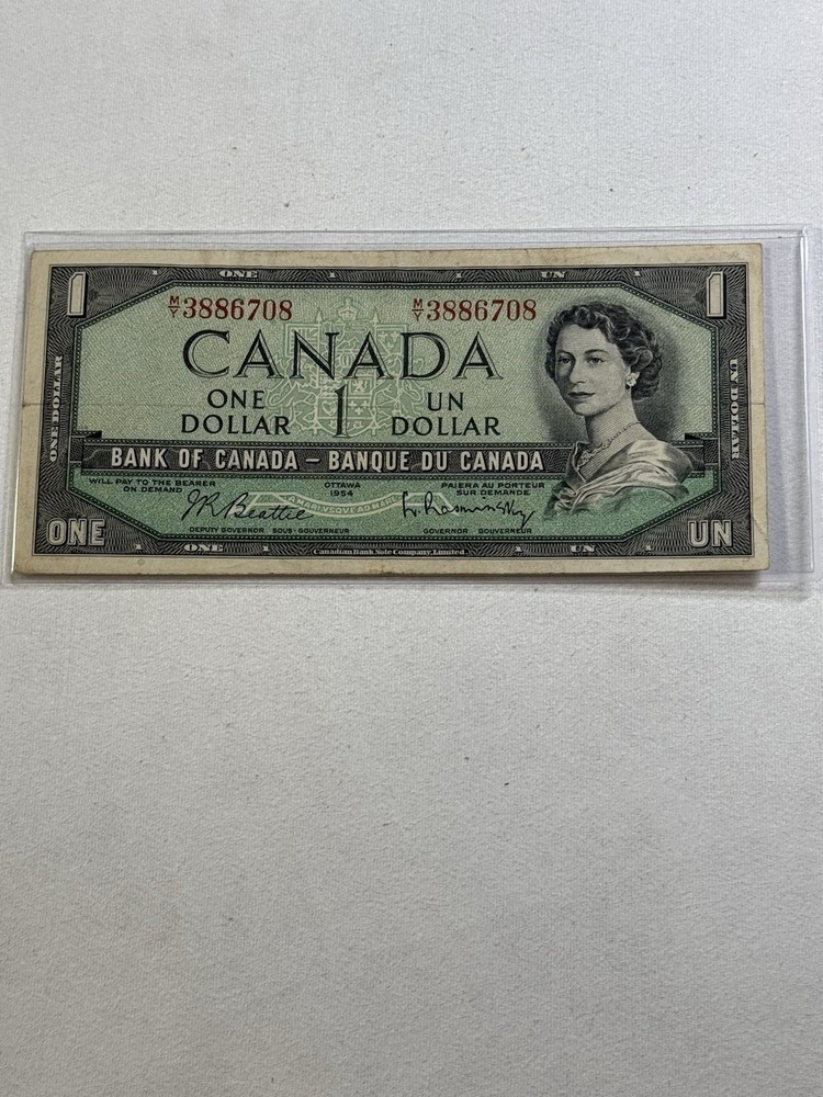 1954 Canada 1 Dollar Banknote P# 74b