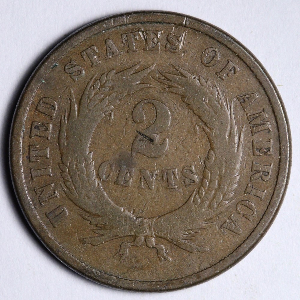 1871 Two Cent Piece VF E140 RGNW