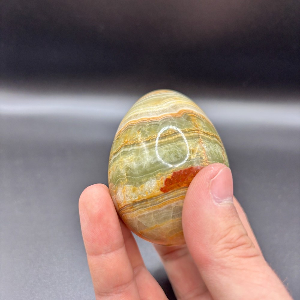Vibrant Multi-Color Stone Sphere Egg (approx. 280 grams)
