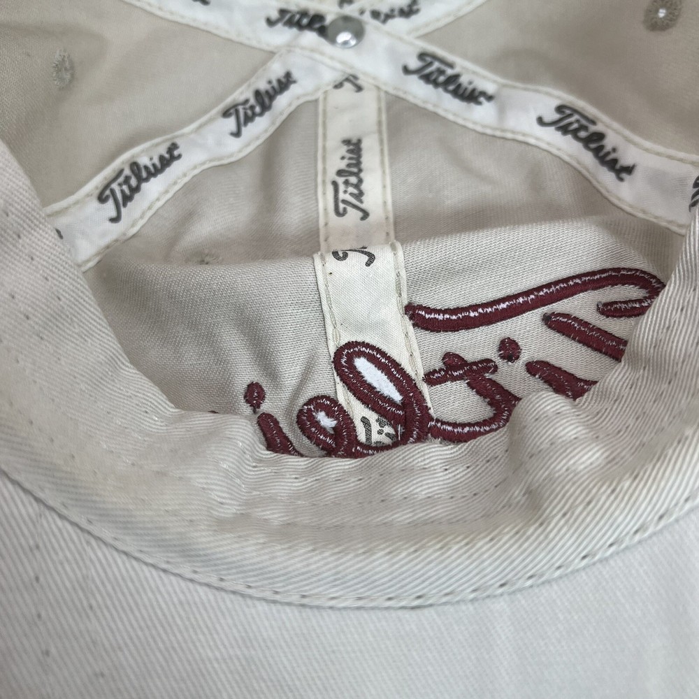 Titleist Golf Hat Cap Khaki & Maroon Embroidered Strapback Company Embroidered