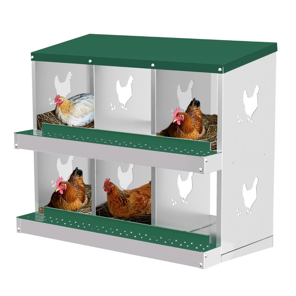6 Holes Chicken Nesting Box, Metal Chicken Nesting Boxes, without Bracket Legs