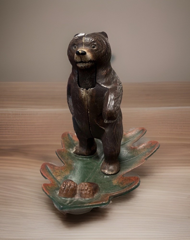 RARE M.L. Midwest Cast Iron Standing Bear Mechanical Nutcracker - RUSTIC MCM