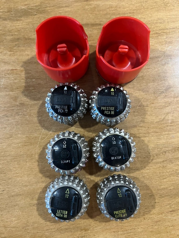 6 IBM Golf Ball Type Selectric I & II Typewriter Balls Letter Prestige Script ++