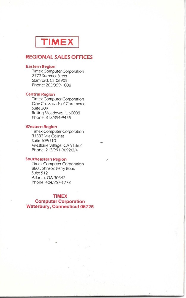 Timex Sinclair 1000 Computer Software CATALOG 1983