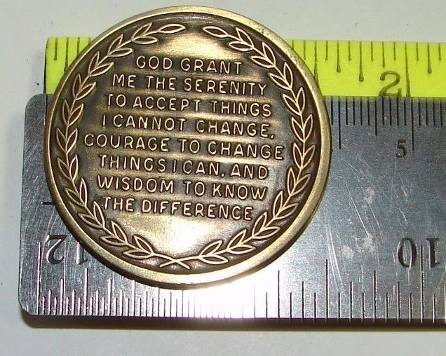 Alcoholics Anonymous AA 21 Year Sunshine Bronze Medallion Token Chip Sober