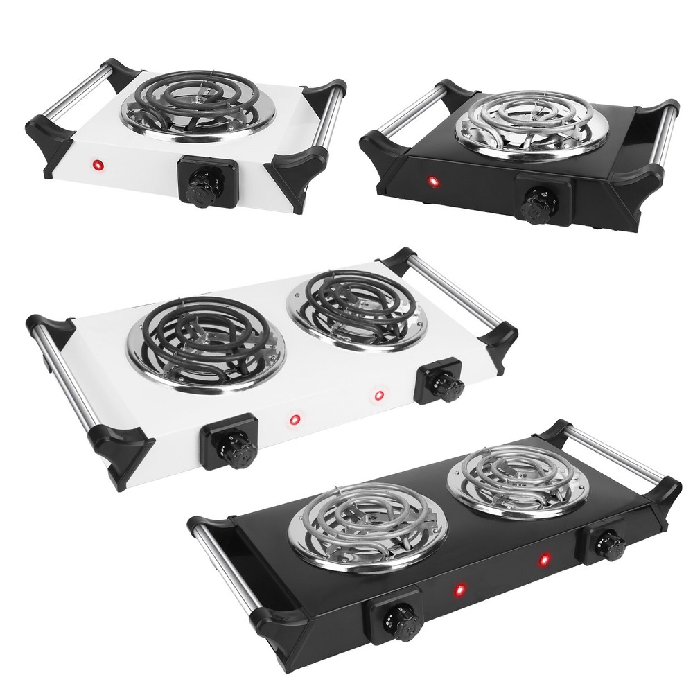Electric Double Burner Stove Hot Plate Countertop Adjustable Temperature Control