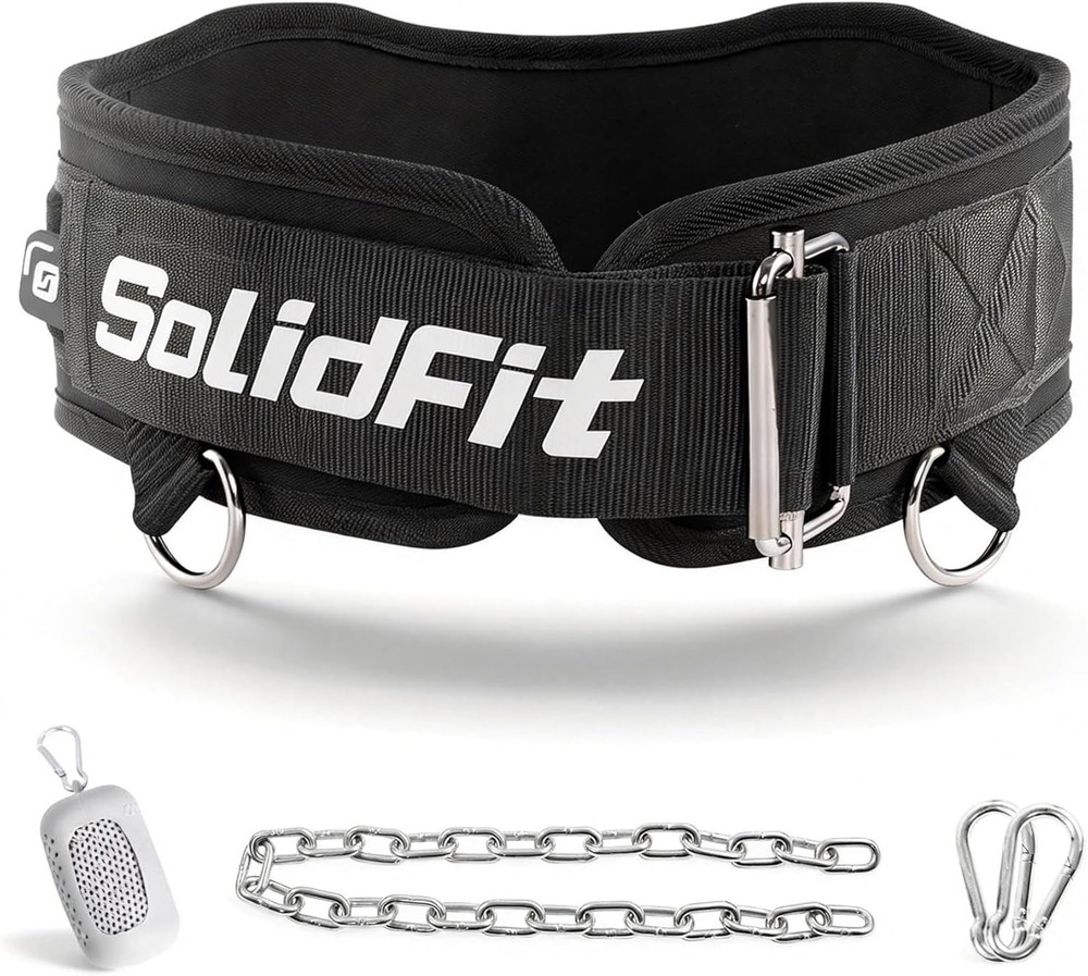 Self Locking Multi Attachment Dip Belt for Weight Lifting