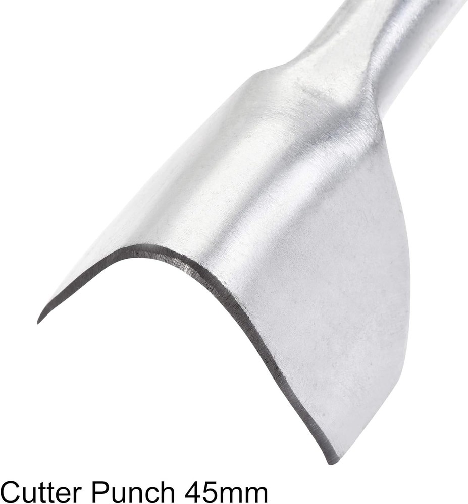 uxcell V-Shape Leather Cutter Punch 45mm Strap End 45mm, Silver Tone