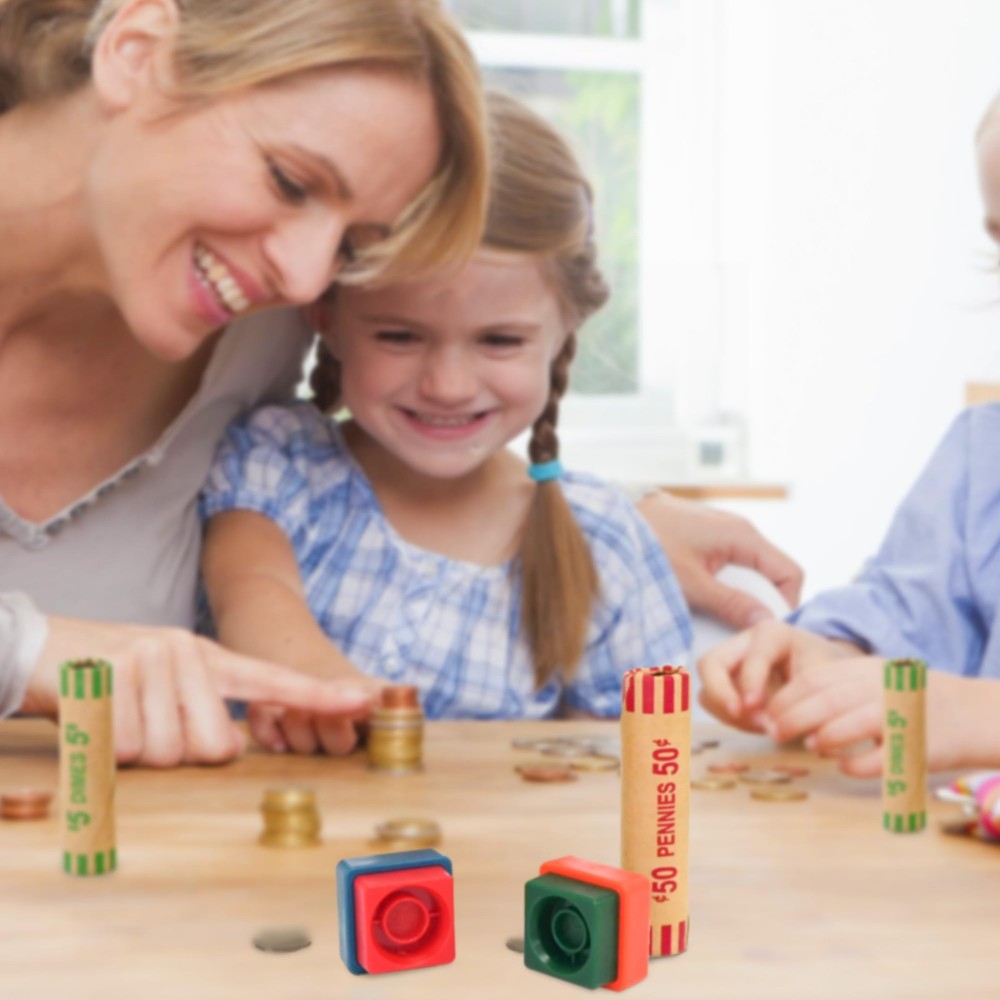 60 Assorted Coin Roll Wrappers with Color Coded Coin Wrapper Crimping Tool -(...