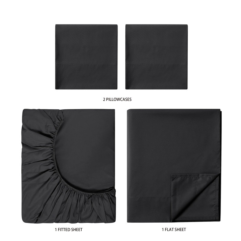 Copper Infused Microfiber Bed Sheets Antimicrobial Cooling Soft Easy Care Set US