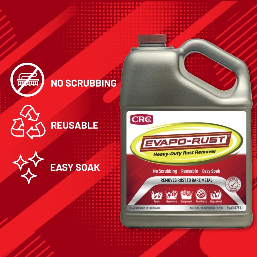 Heavy Duty Rust Remover – 128 oz. Solution for Auto Parts, Hardware, Antiques