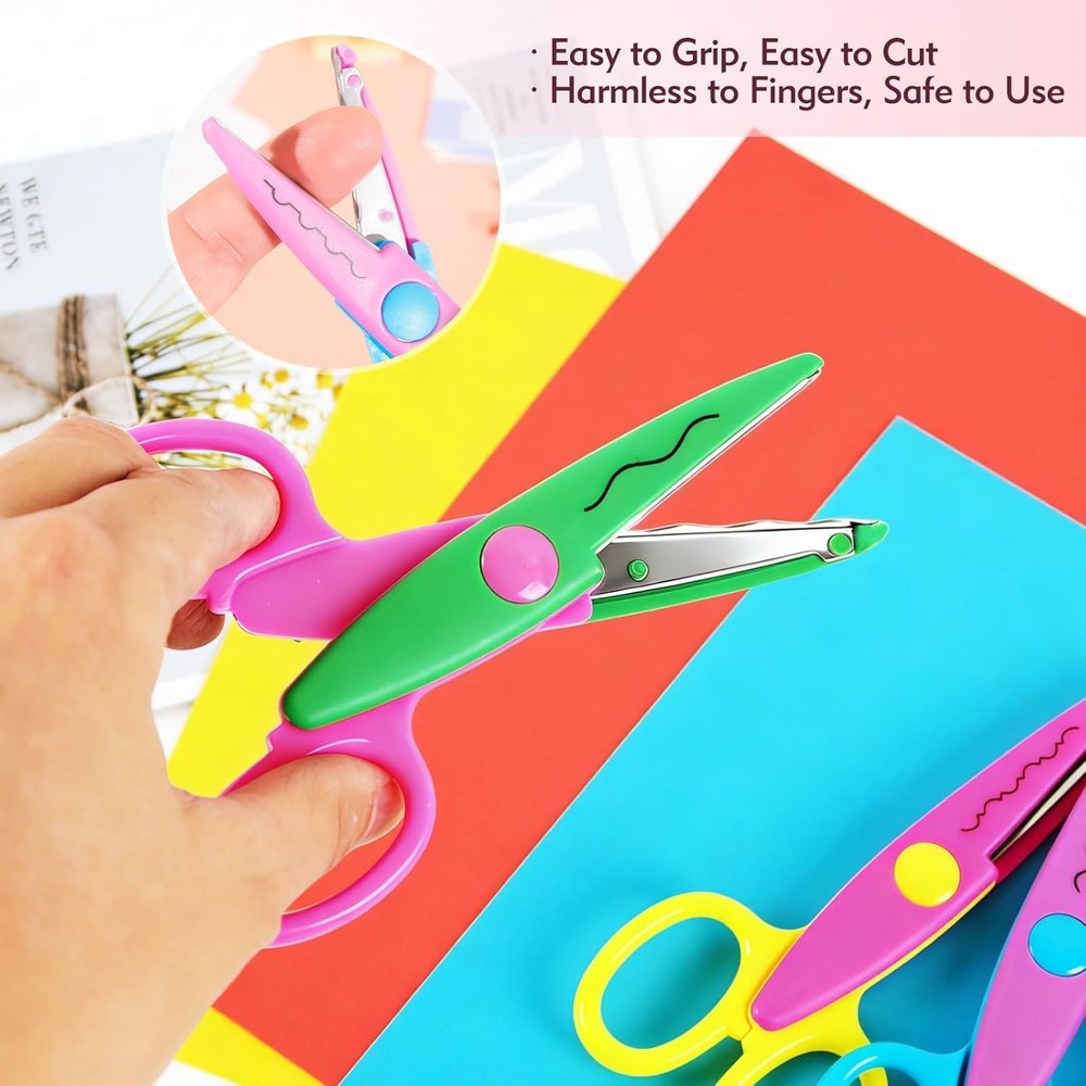 6pcs craft scissors, craft scissors decorative edge for Scrapebook＆School, fancy