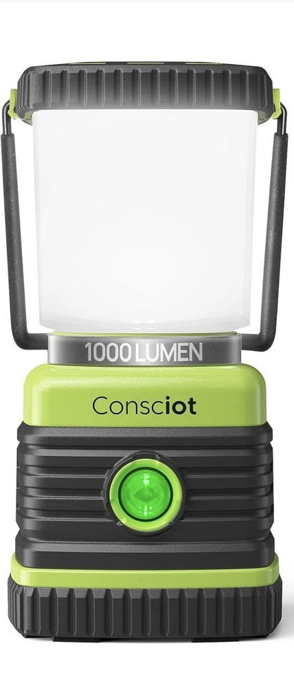 LED Camping Lantern, Consciot Battery Powered Lantern 1 Pack, Light Green