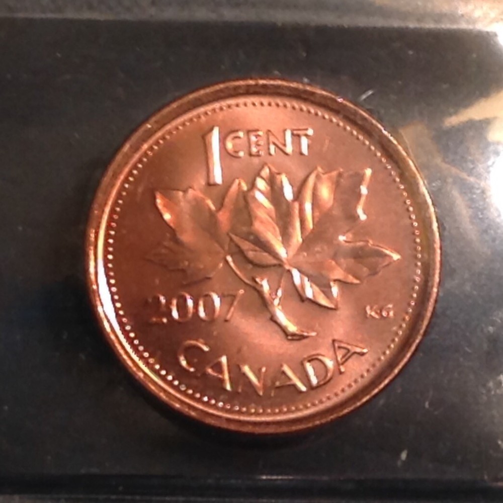 2007 Canada One Cent ICCS Graded RED Uncirculated cd